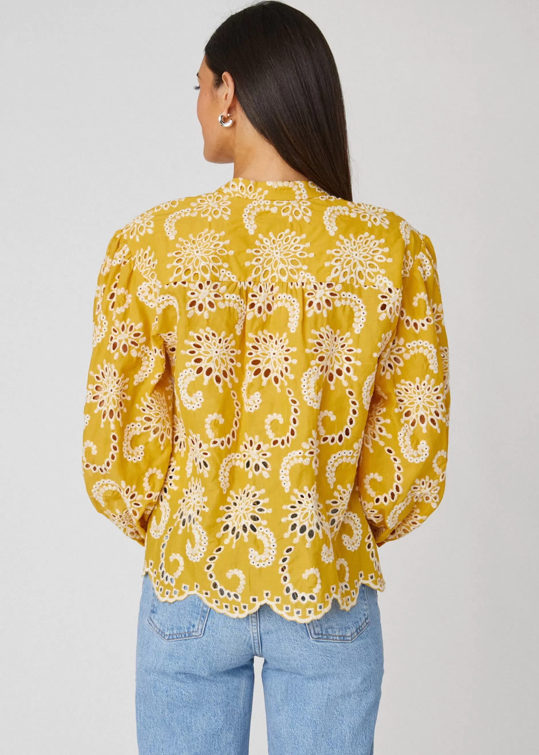 New Shoshanna Antonia Top Golden Yellow/Ivory