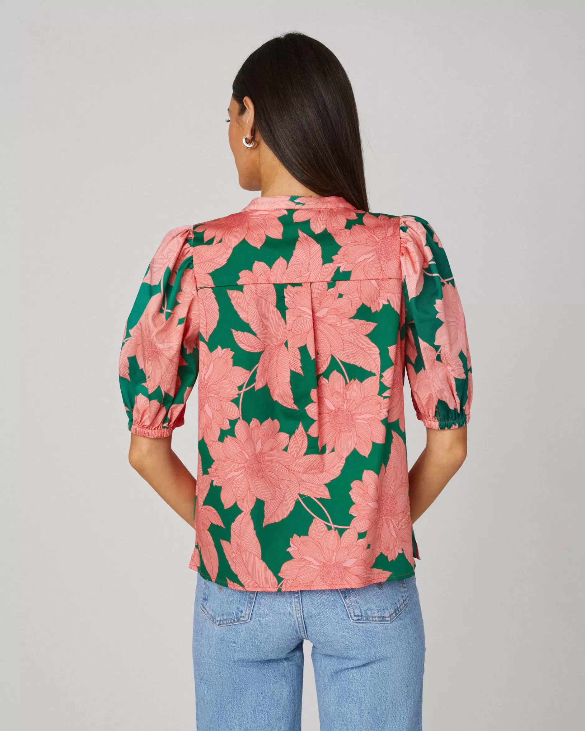 Outlet Shoshanna Aster Top Peony Pink/Spring Green