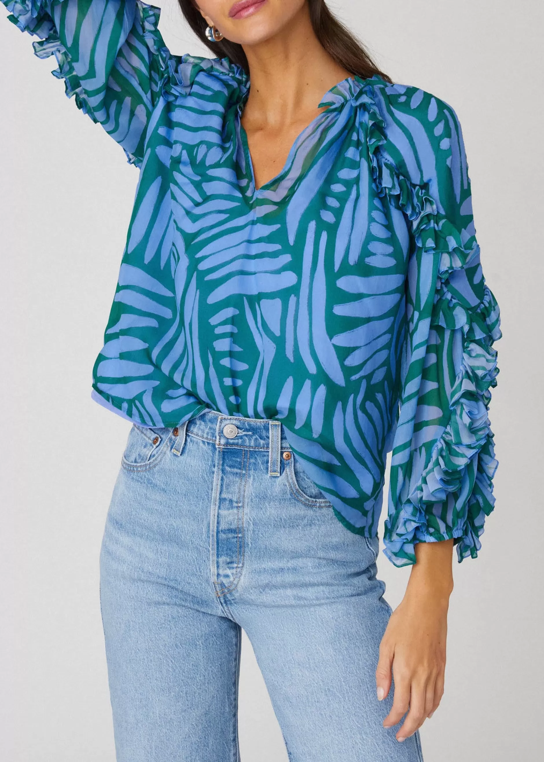 Flash Sale Shoshanna Cera Top Blue Multi