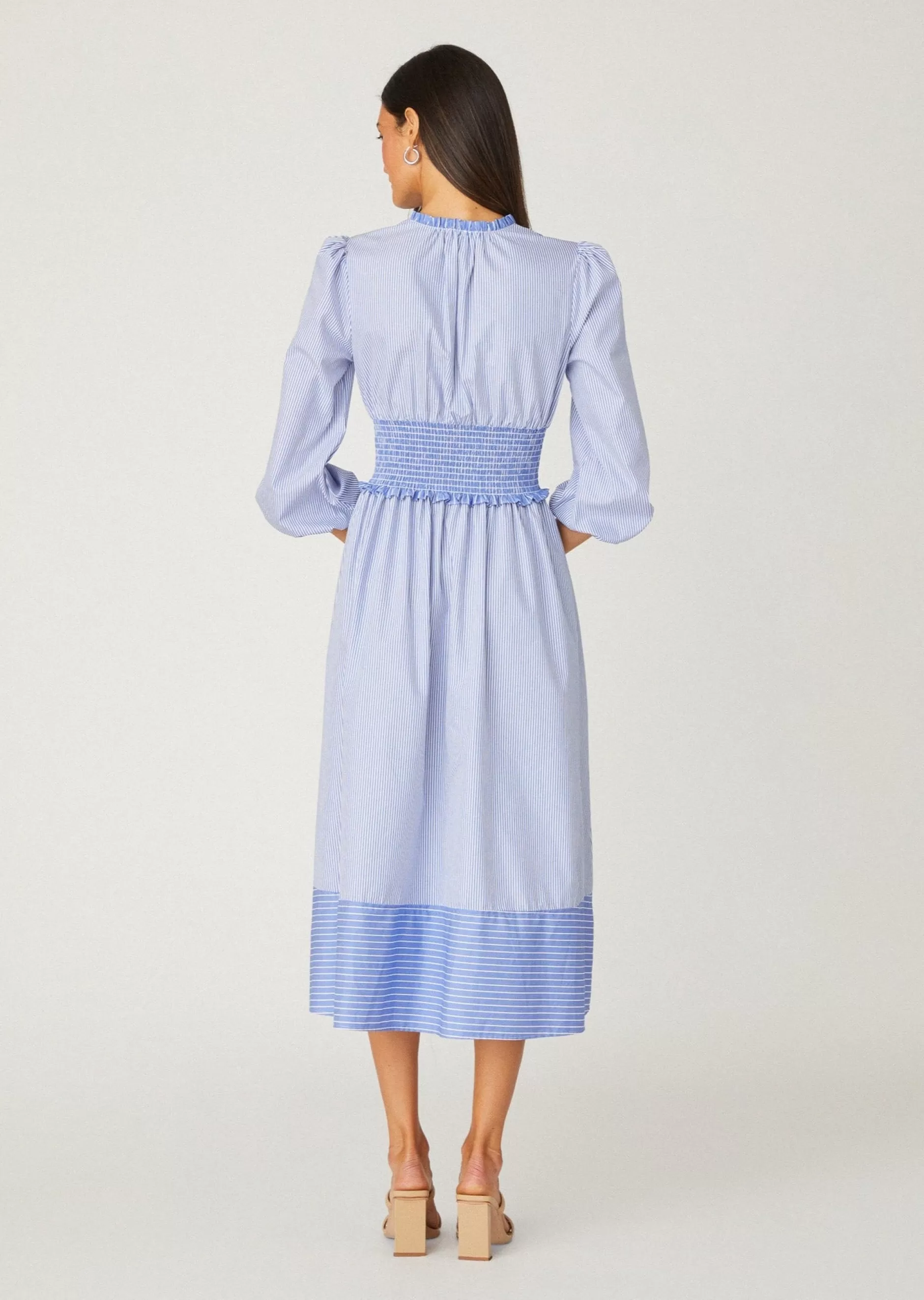 New Shoshanna Eden Dress French Blue/Optic