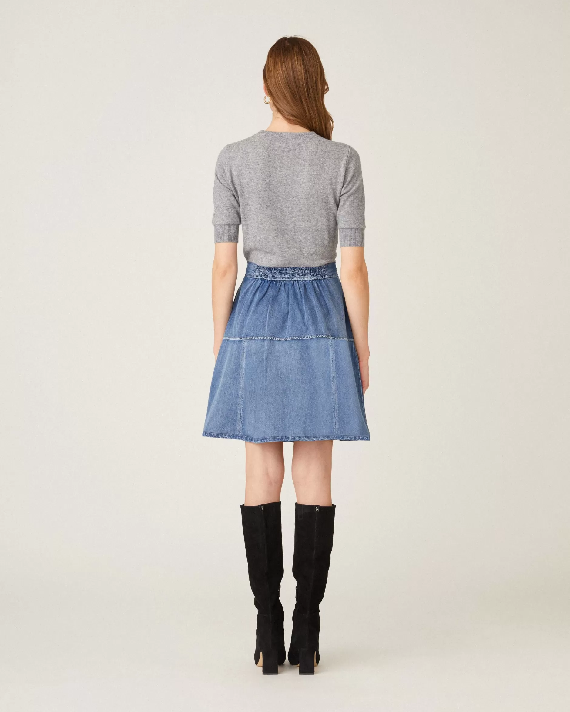 Shop Shoshanna Lima Dress Heather Grey/Denim