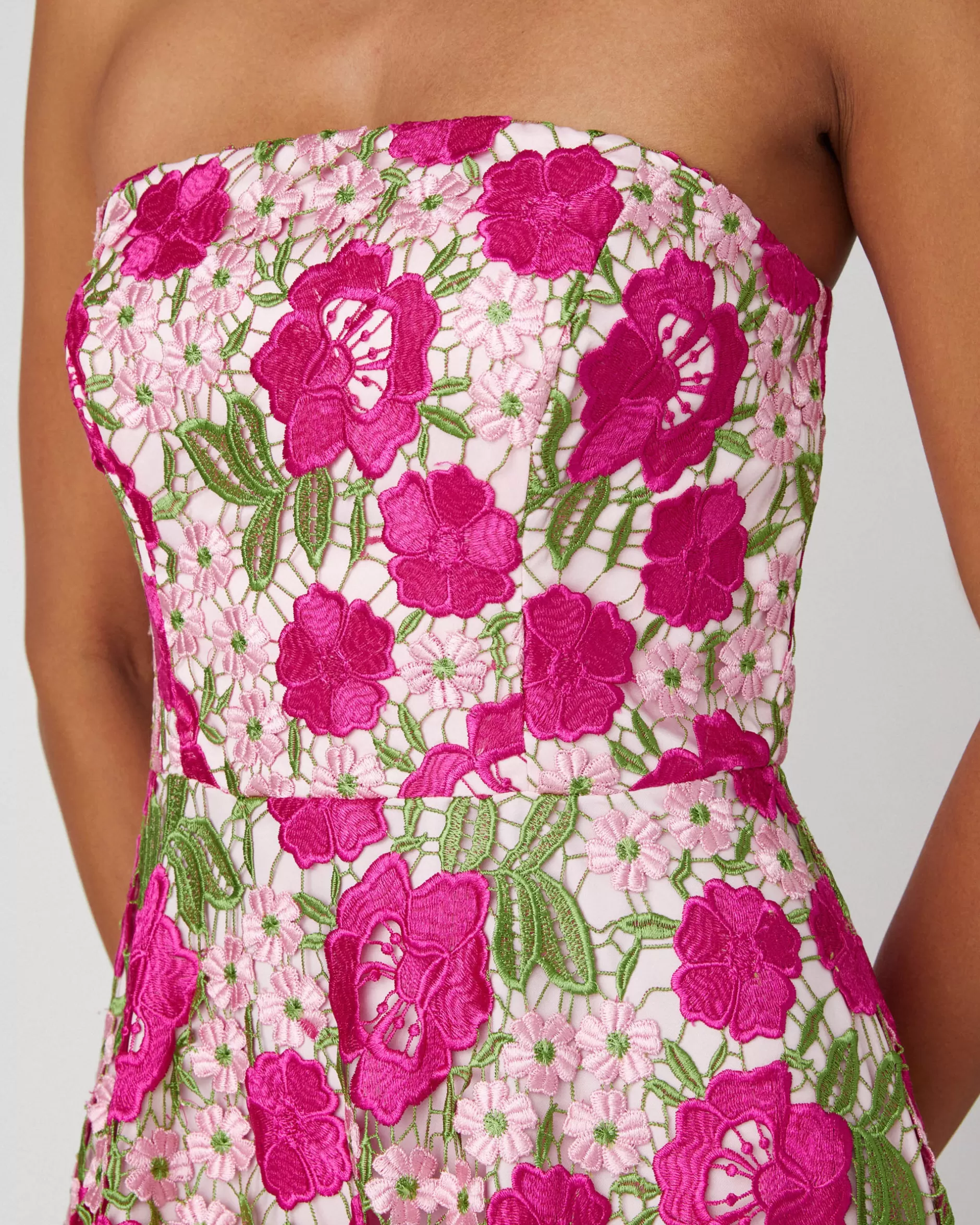 New Shoshanna Midnight Miller Dress Fuchsia/Green Multi