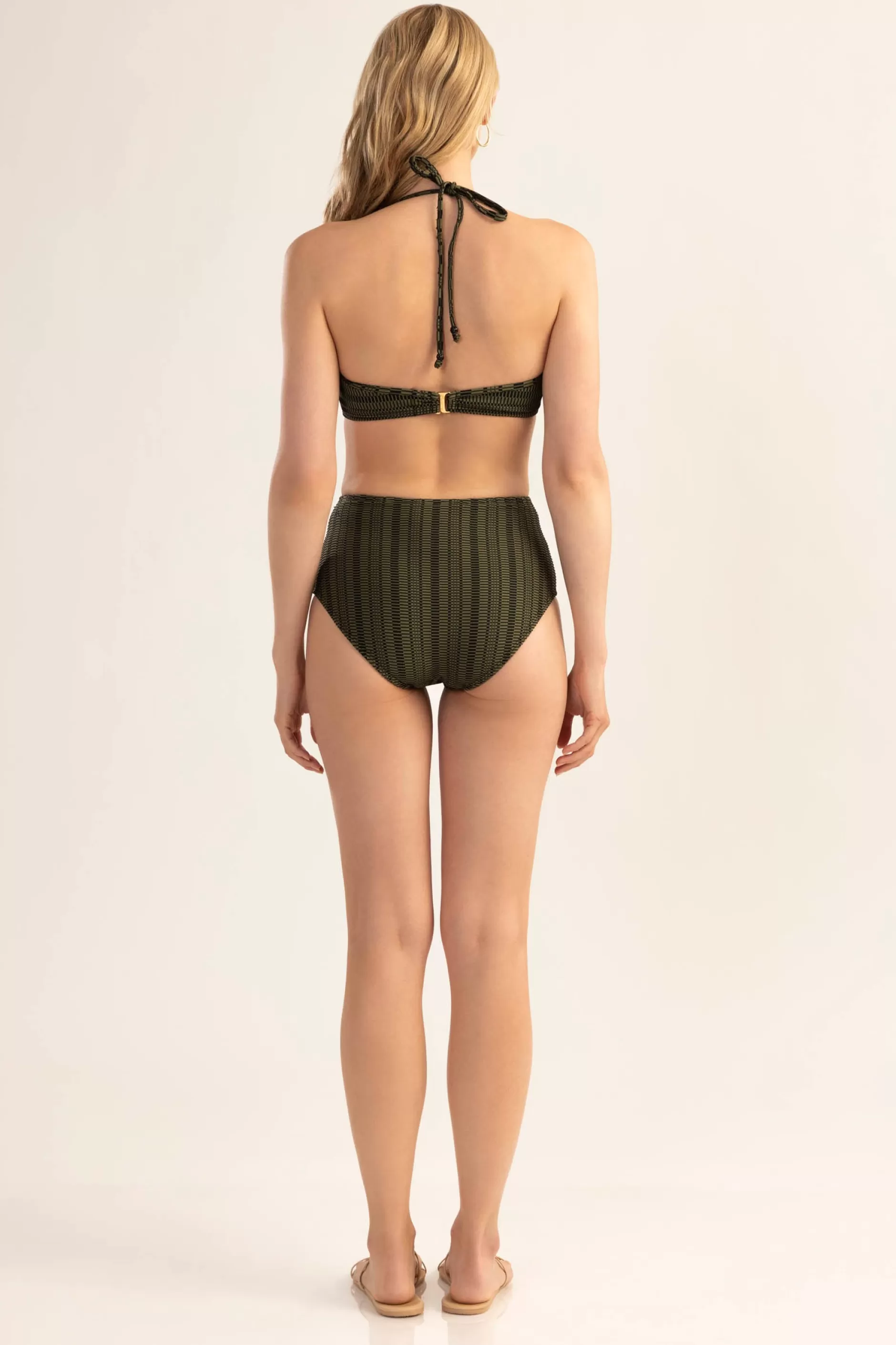 Sale Shoshanna Olive Geo Texture High Waist Bottom