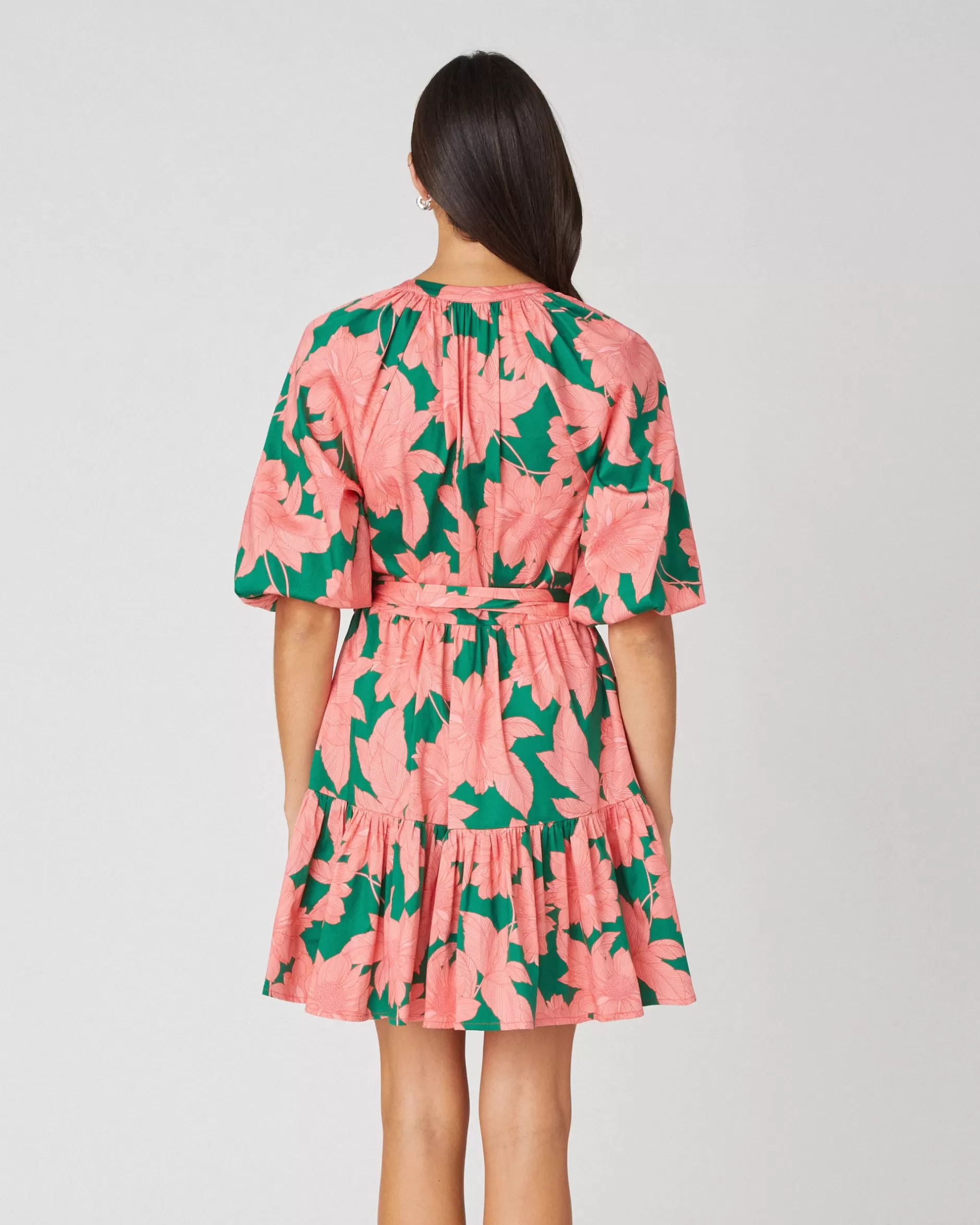 Store Shoshanna Salina Dress Peony Pink/Spring Green