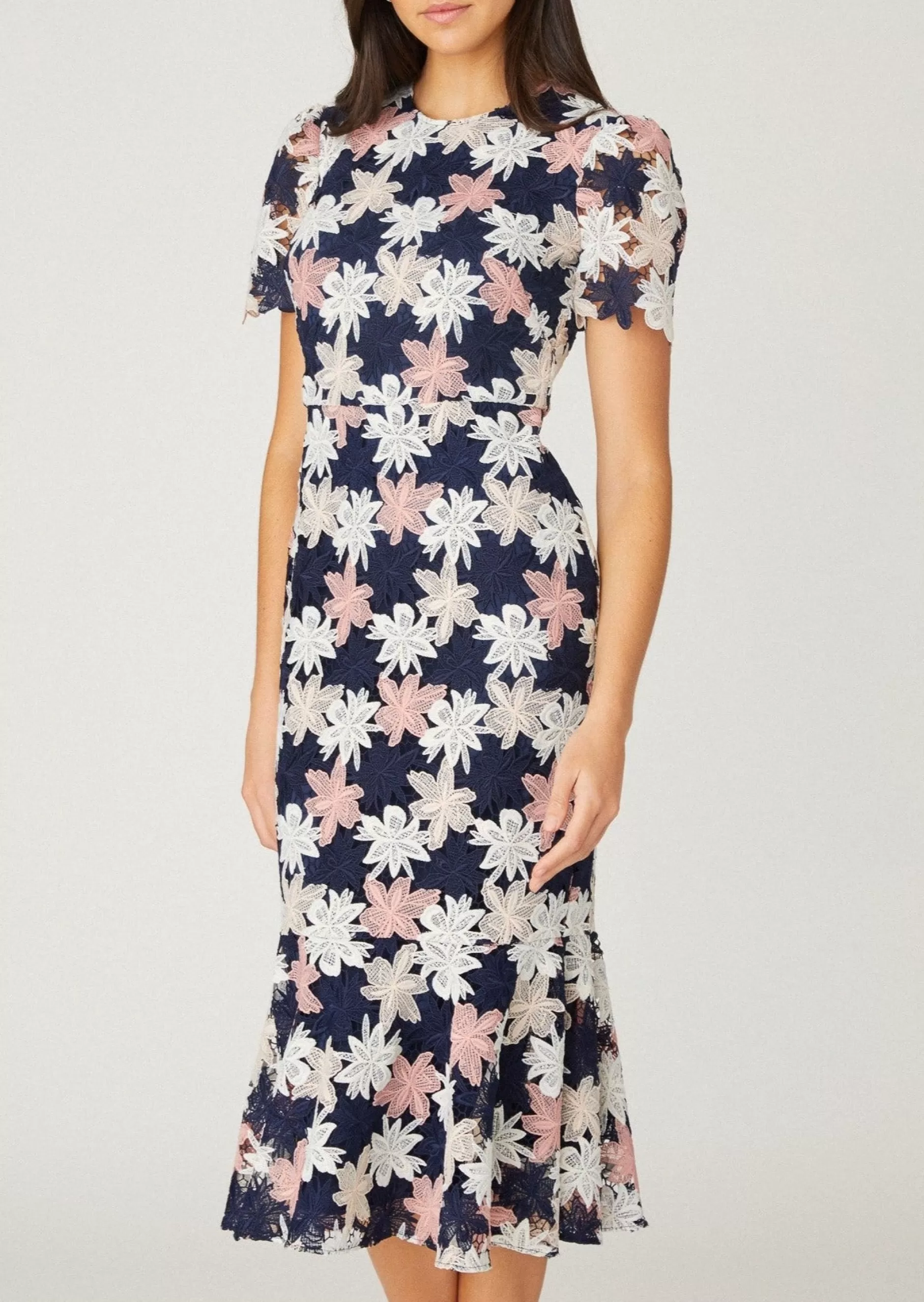 Sale Shoshanna Thompson Dress Navy/Ivory/Blush