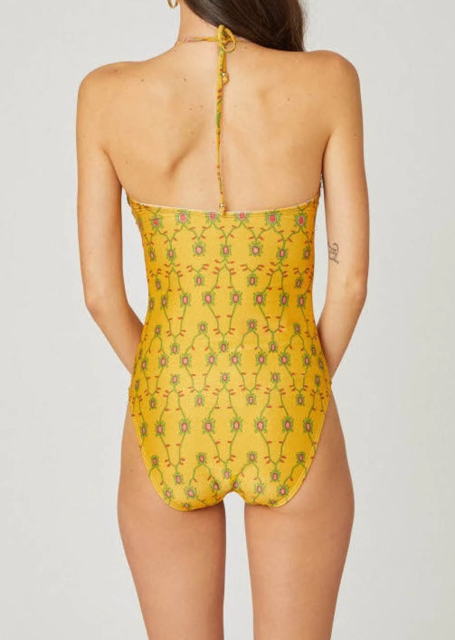 Clearance Shoshanna Cinched One Piece Yellow Multi